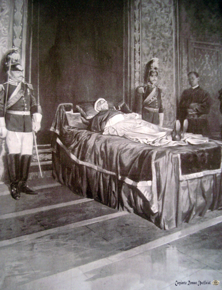 Papa Leone XIII sul letto di morte foto